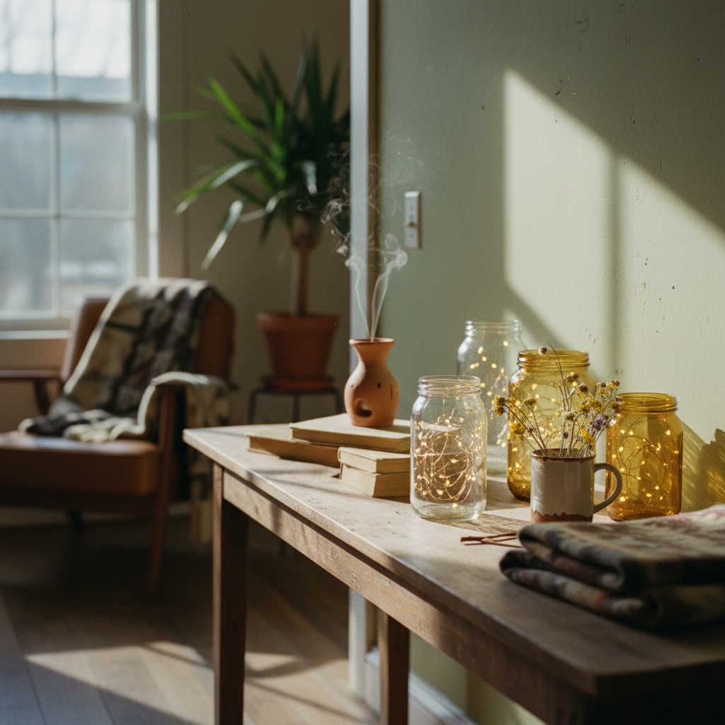 String Lights in a Jar