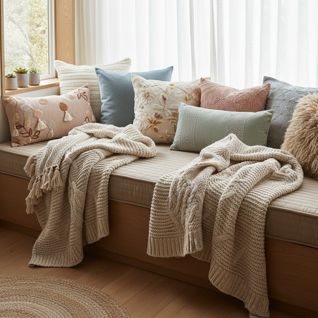 Textured Throws and Pillows
