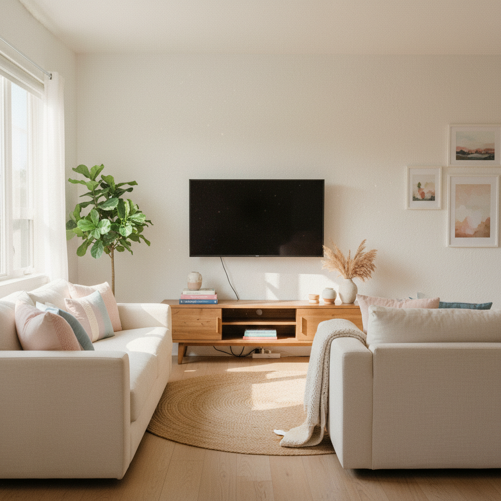 Wall-Mounted TV and Media Console