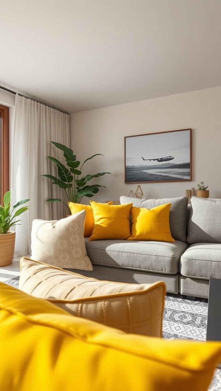 Add Bright Yellow Throw Pillows