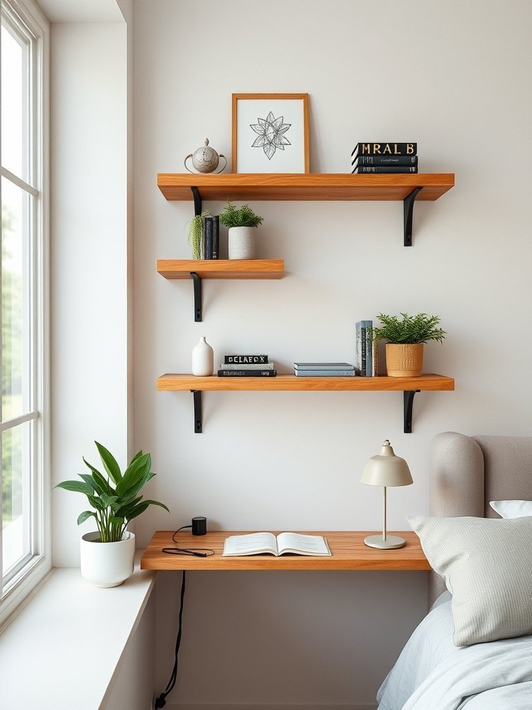 Add Floating Wall Shelves