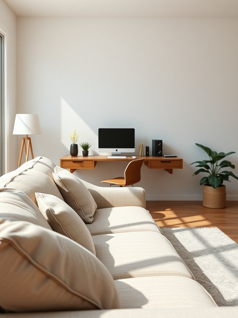 Floating Desk Behind the Sofa