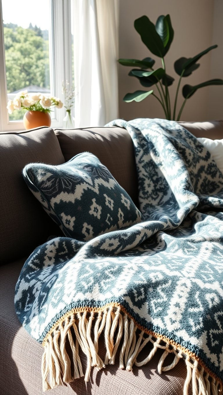Toss on Patterned Throw Blankets