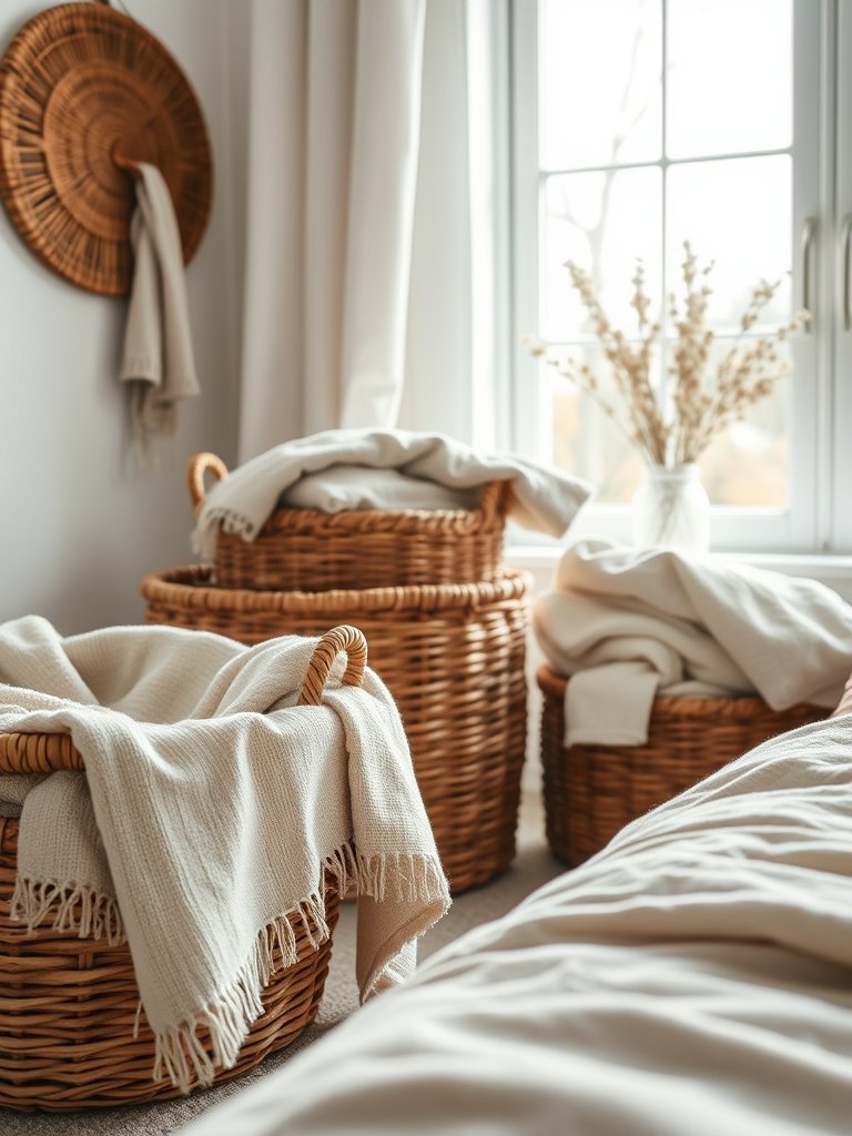 Use Baskets for Blanket Storage