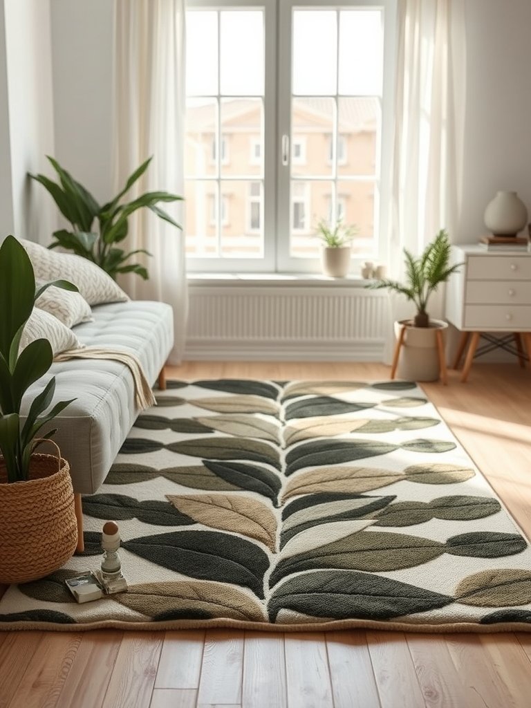Add A Rug With A Leaf Pattern
