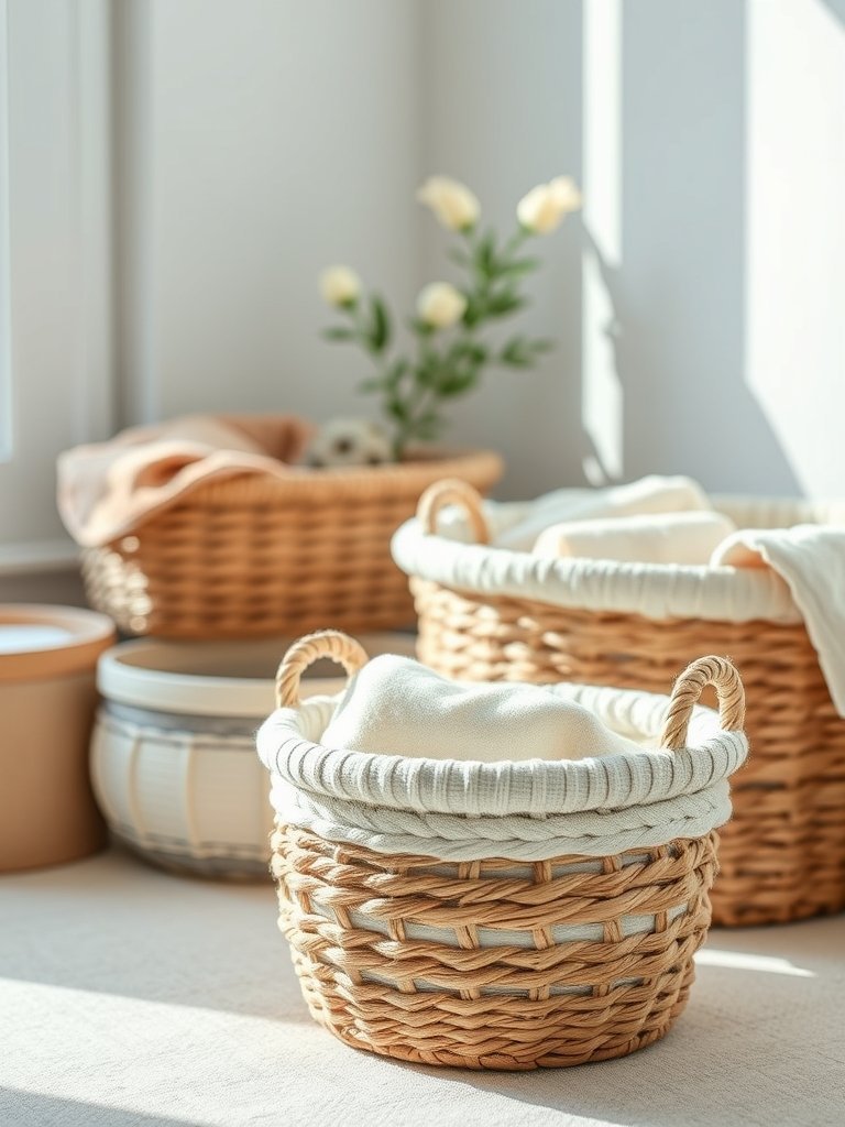 Add Baskets For Easy Cleanup