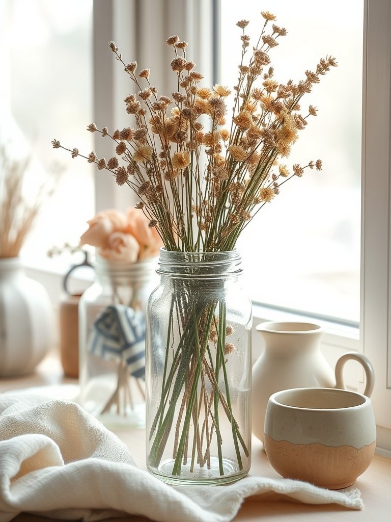 Add Dried Flowers in Jars
