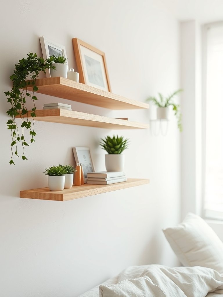 Add Floating Wall Shelves