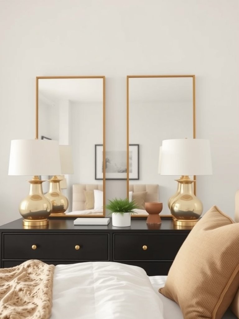 Add Large Mirrors Behind Lamps