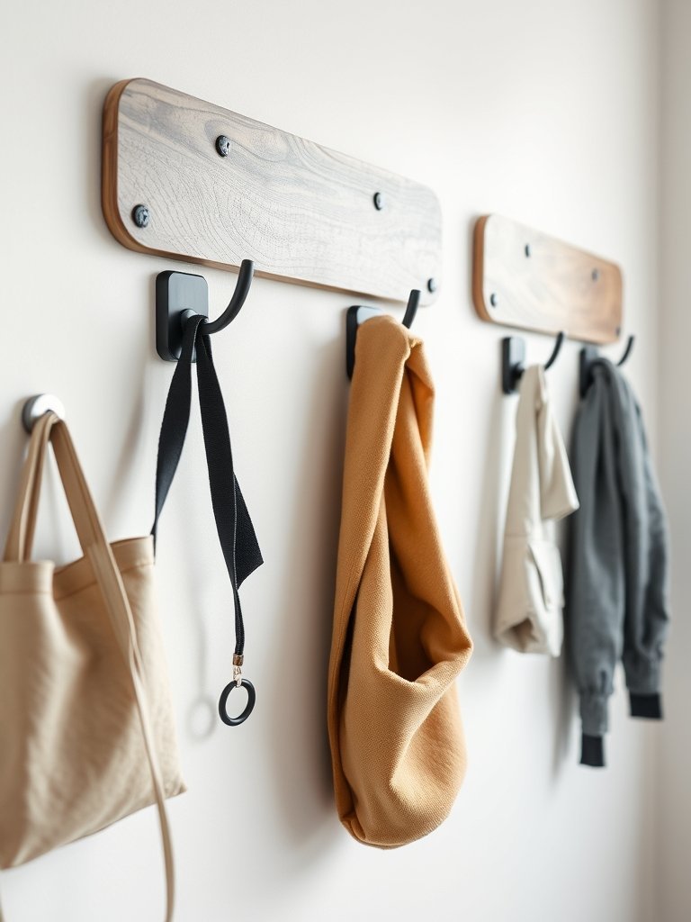 Add Wall Hooks for Bags and Coats