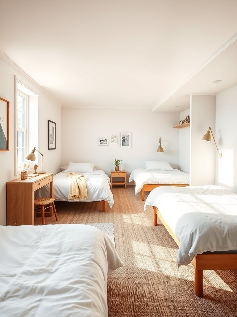 Built In Beds Along One Long Wall