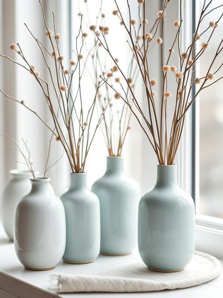 Ceramic Vases With Dried Stems
