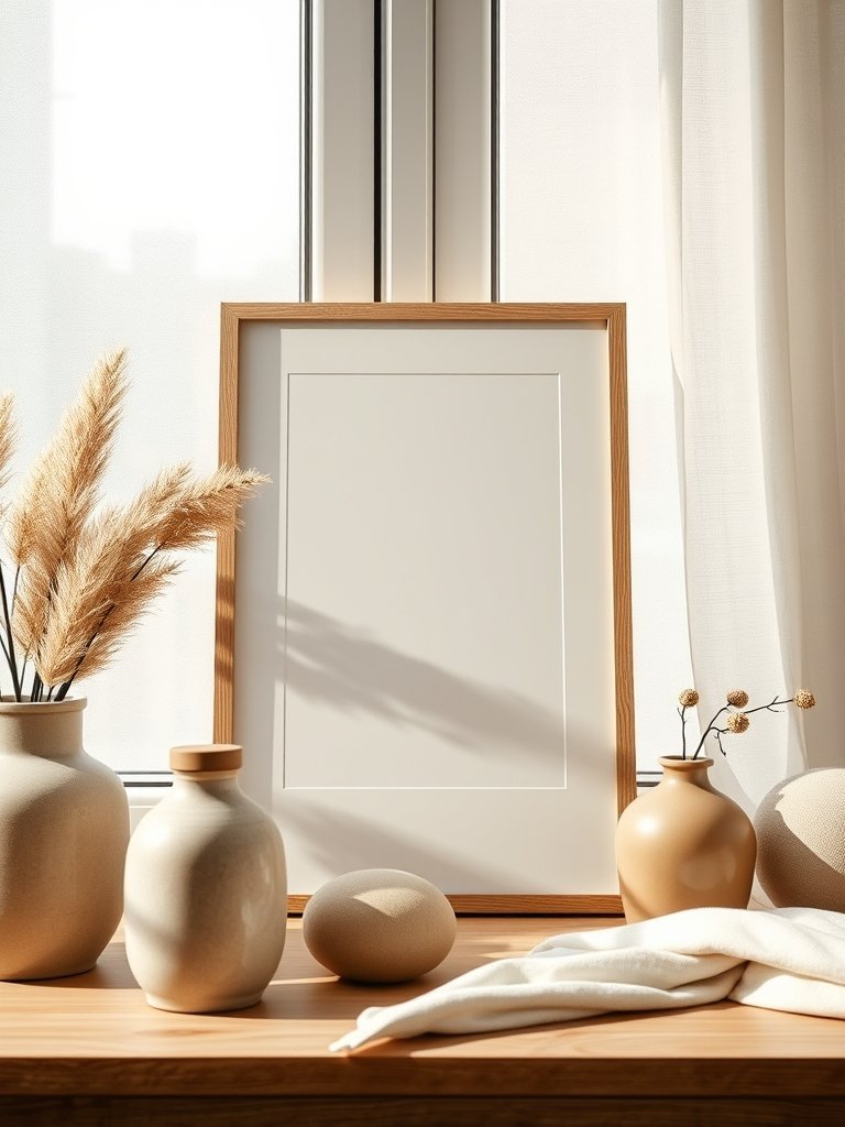 Display Framed Neutral Art