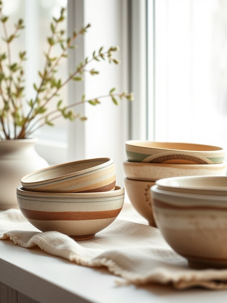Display Handcrafted Ceramic Bowls