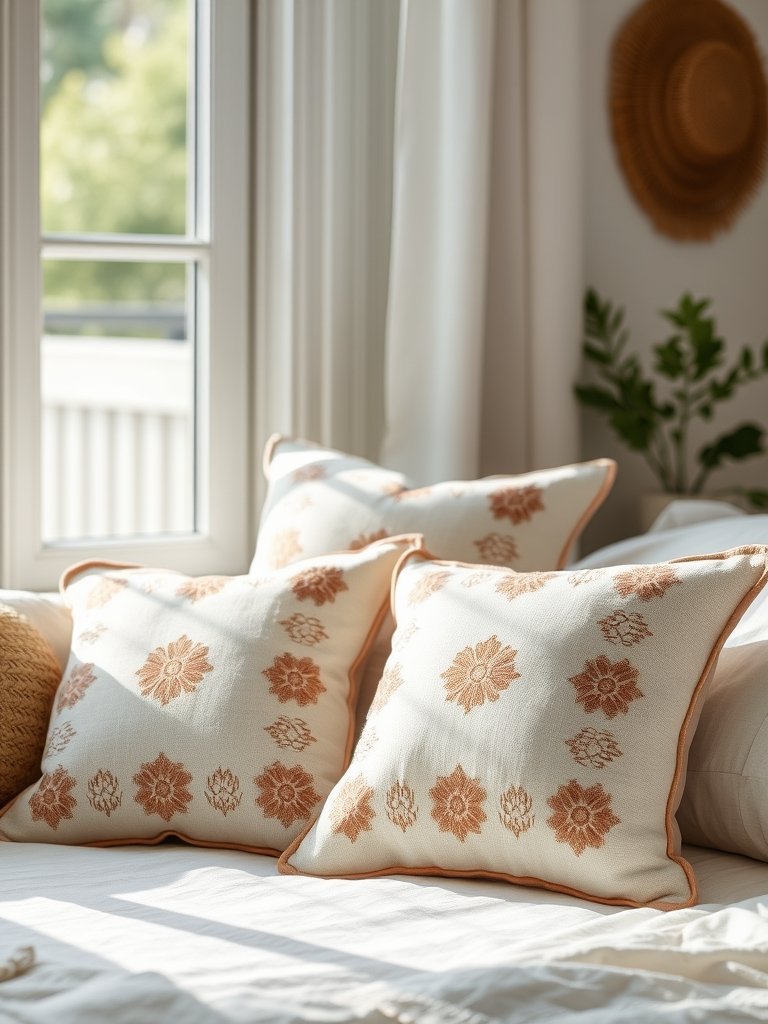 Embroidered Throw Pillows