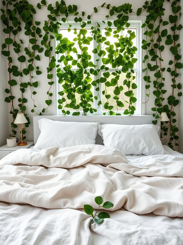 Frame Your Bed With Trailing Ivy