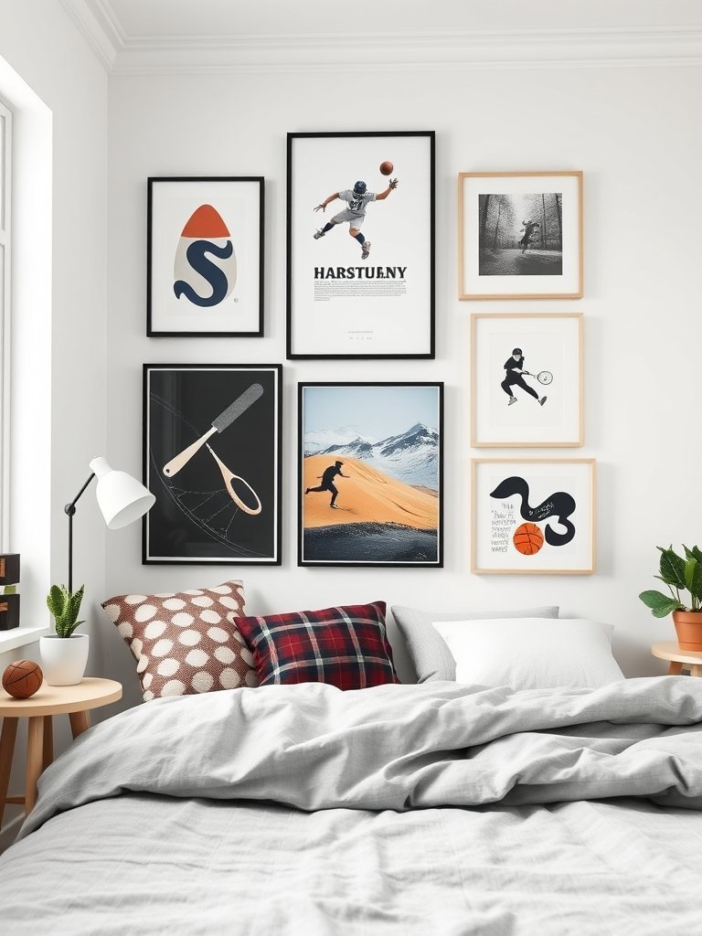Gallery Wall With Sports Prints