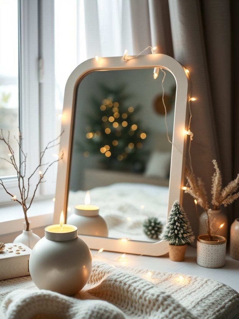 Hang Battery Powered Fairy Lights Around Your Mirror