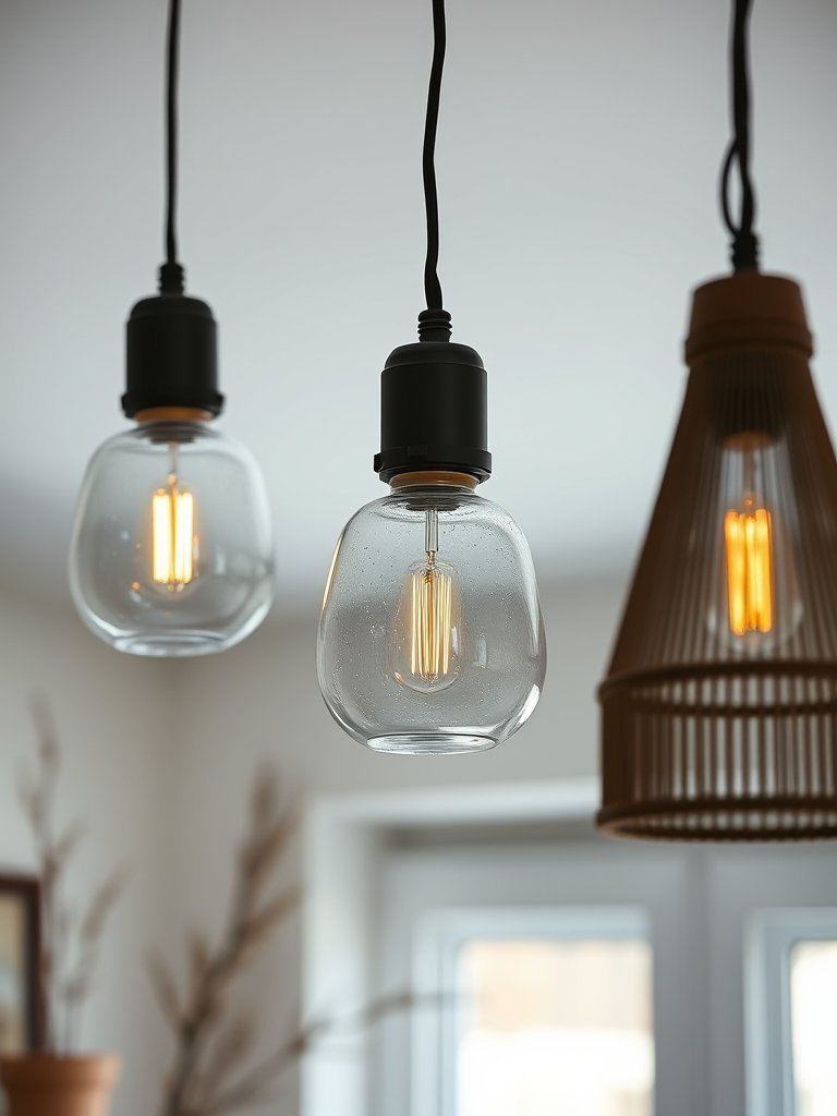 Hang Ceiling Lights With Glass Elements