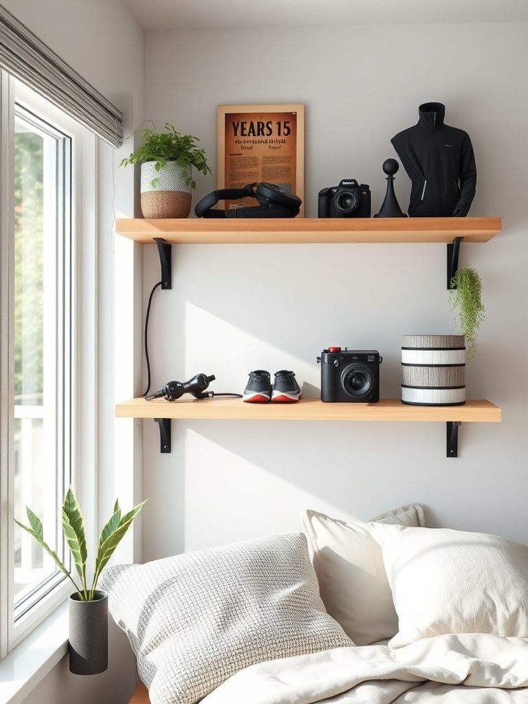 Hang Floating Shelves For Extra Gear