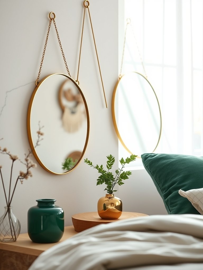 Hang Gold Metal Mirrors
