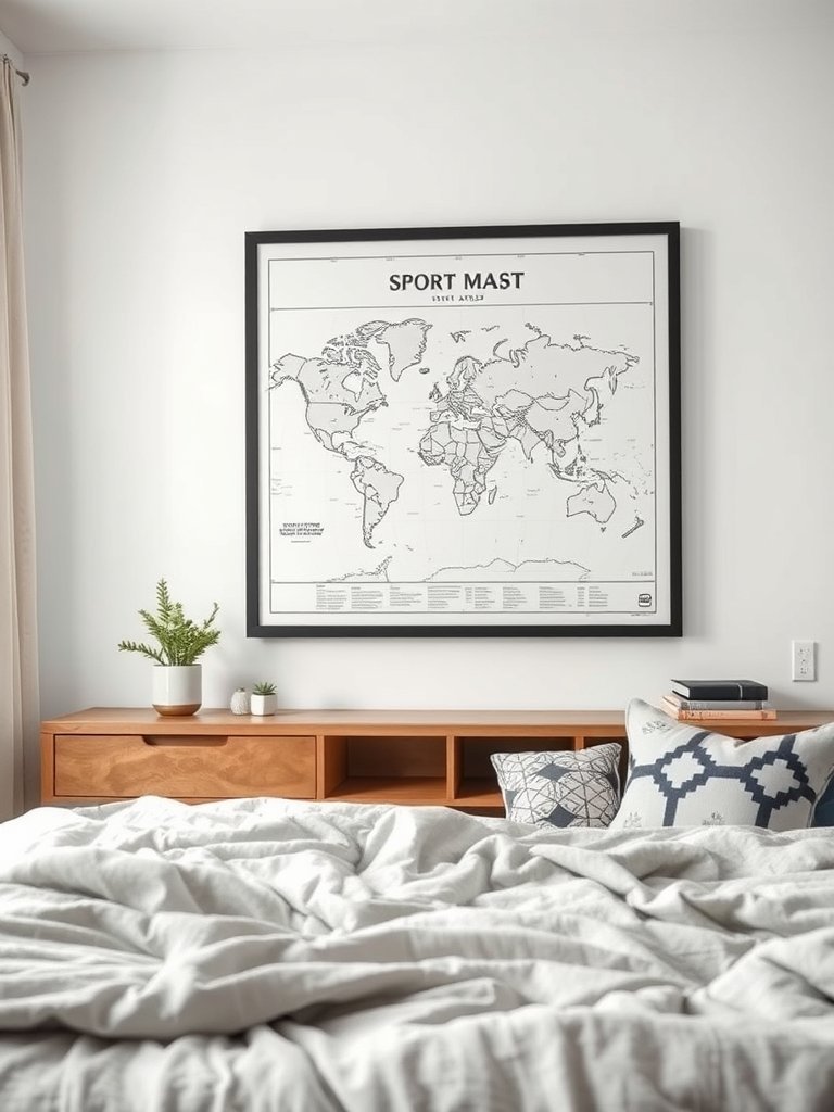 Hang Large Framed Sports Maps