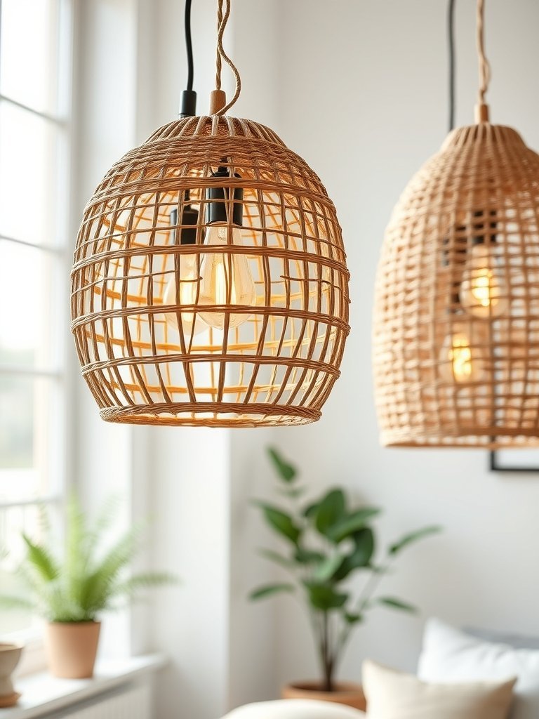 Hang Low Wicker Light Fixtures