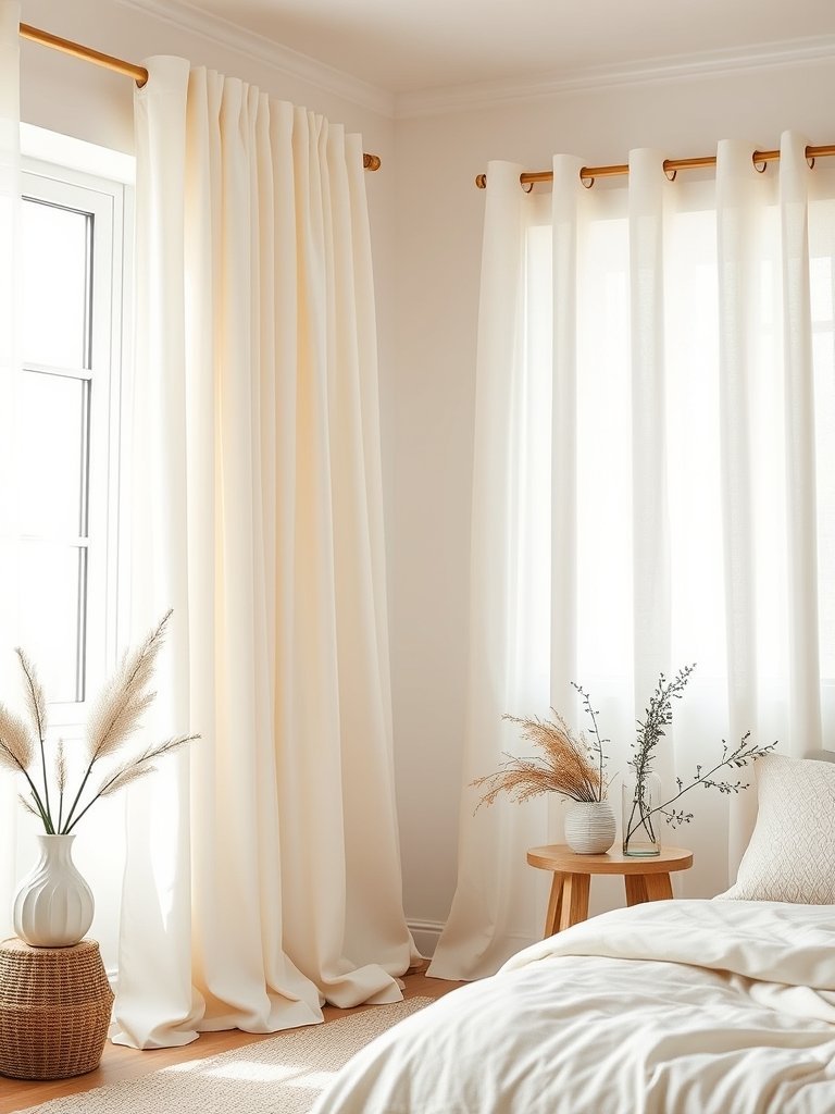 Hang Oversized Cream Curtains