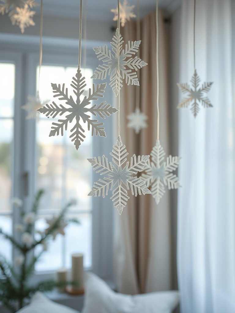Hang Paper Snowflakes from the Ceiling