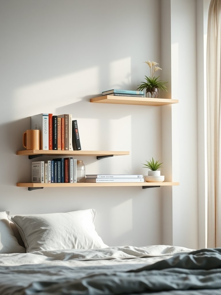 Install Floating Bookshelves Shallowly