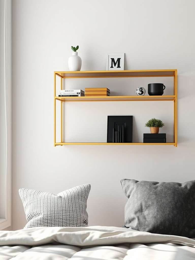 Install Floating Gold Shelves