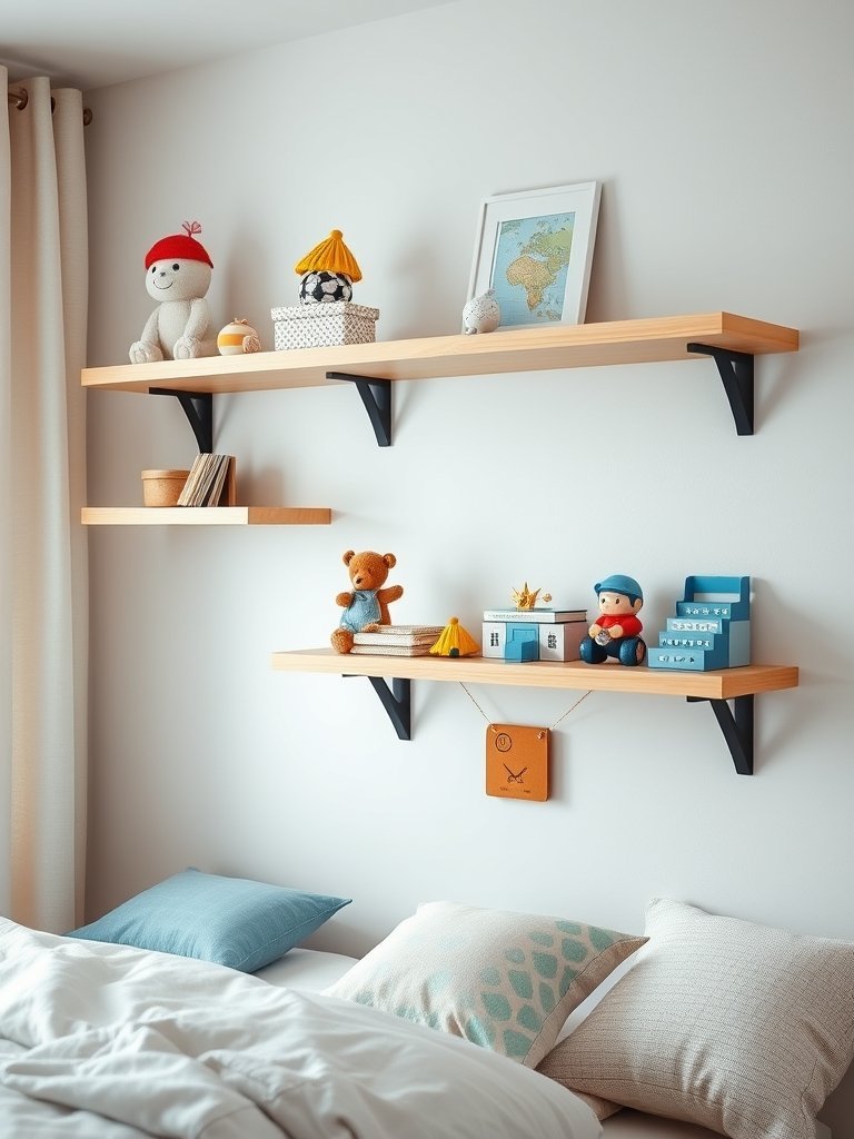 Install Floating Shelves for Toys