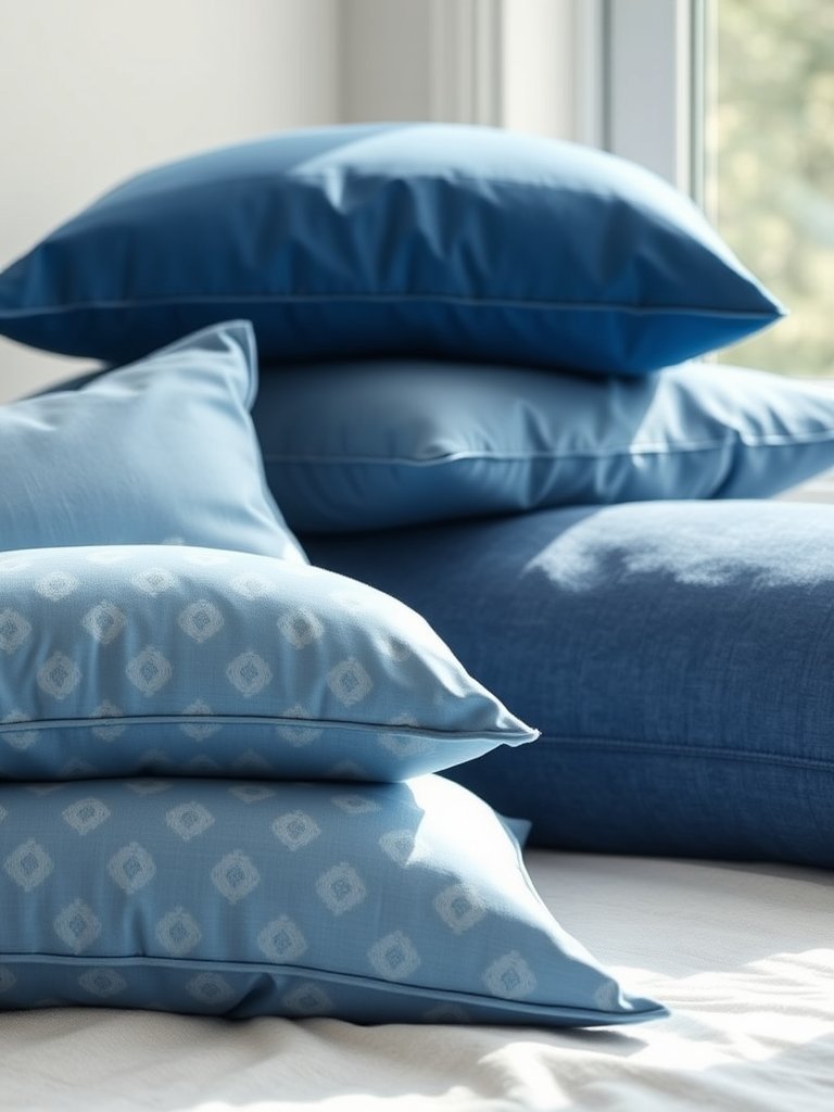Layer Different Blue Pillows