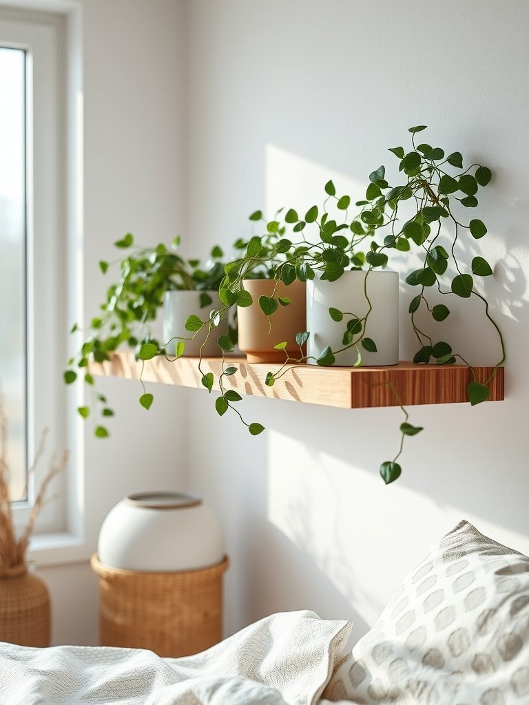 Layer Vines On A Floating Shelf