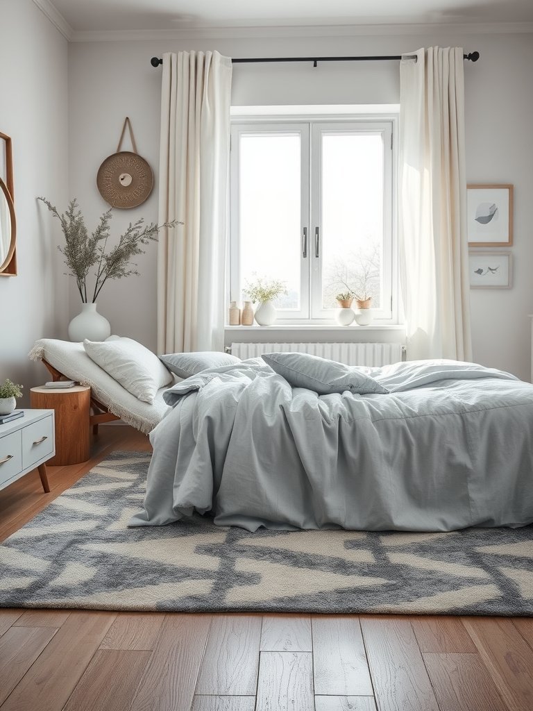 Light Gray Rugs Anchor Space
