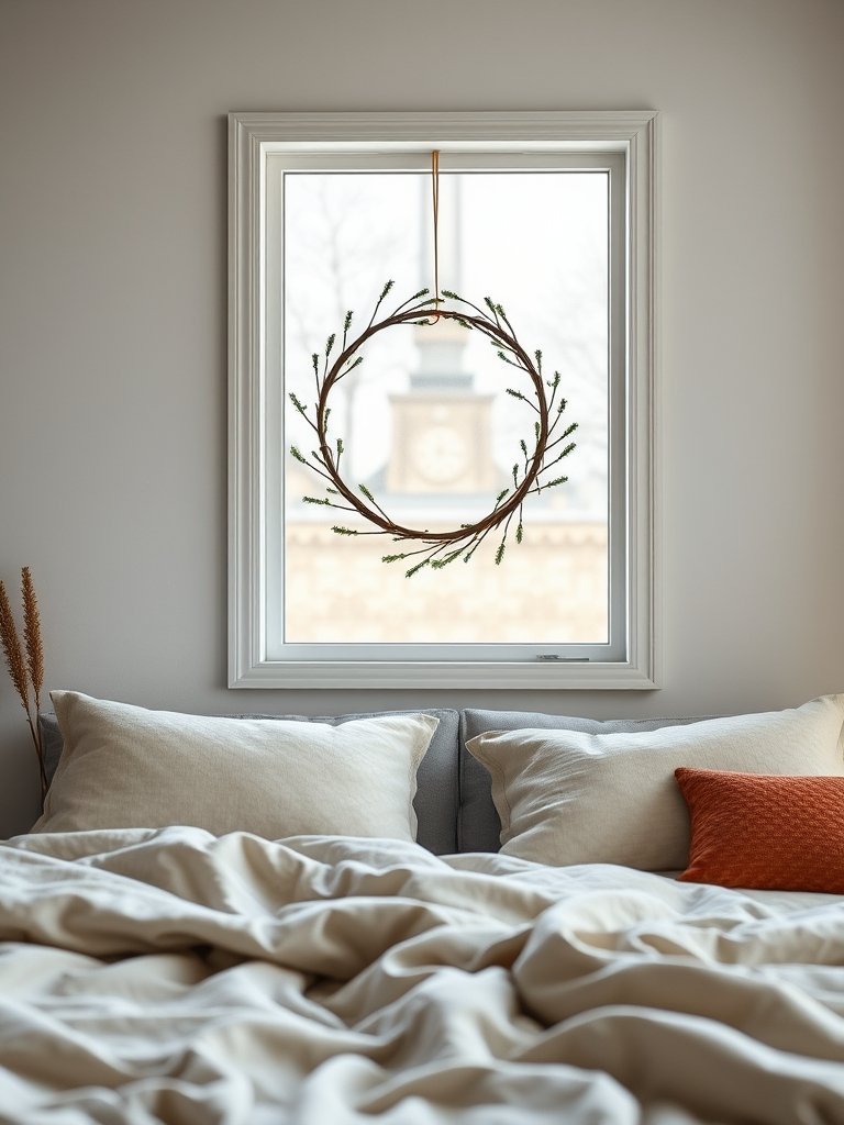 Mount a Thin Wreath on Your Bedroom Wall