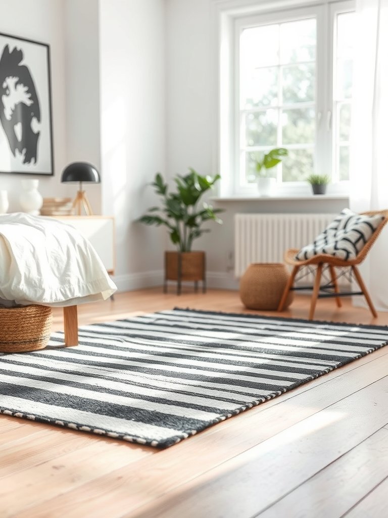 Place a Striped Black Rug