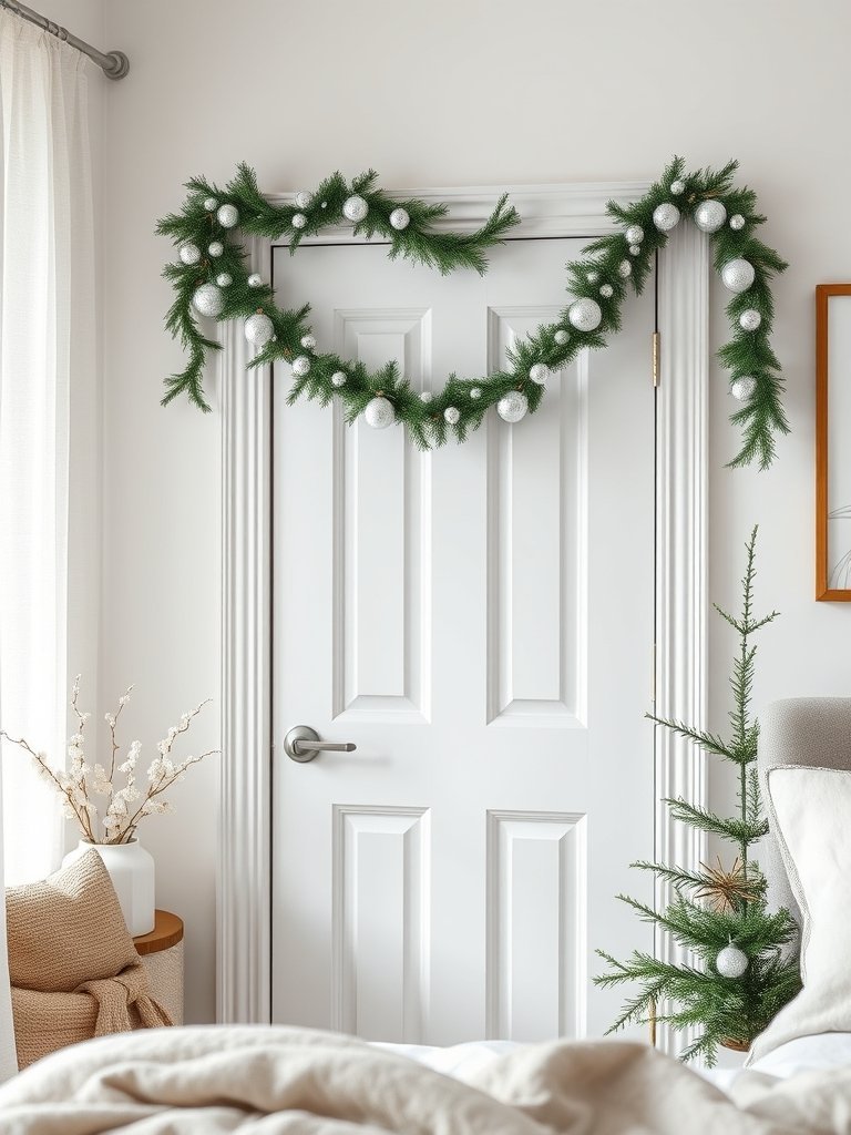Place Garland Along the Top of Your Door