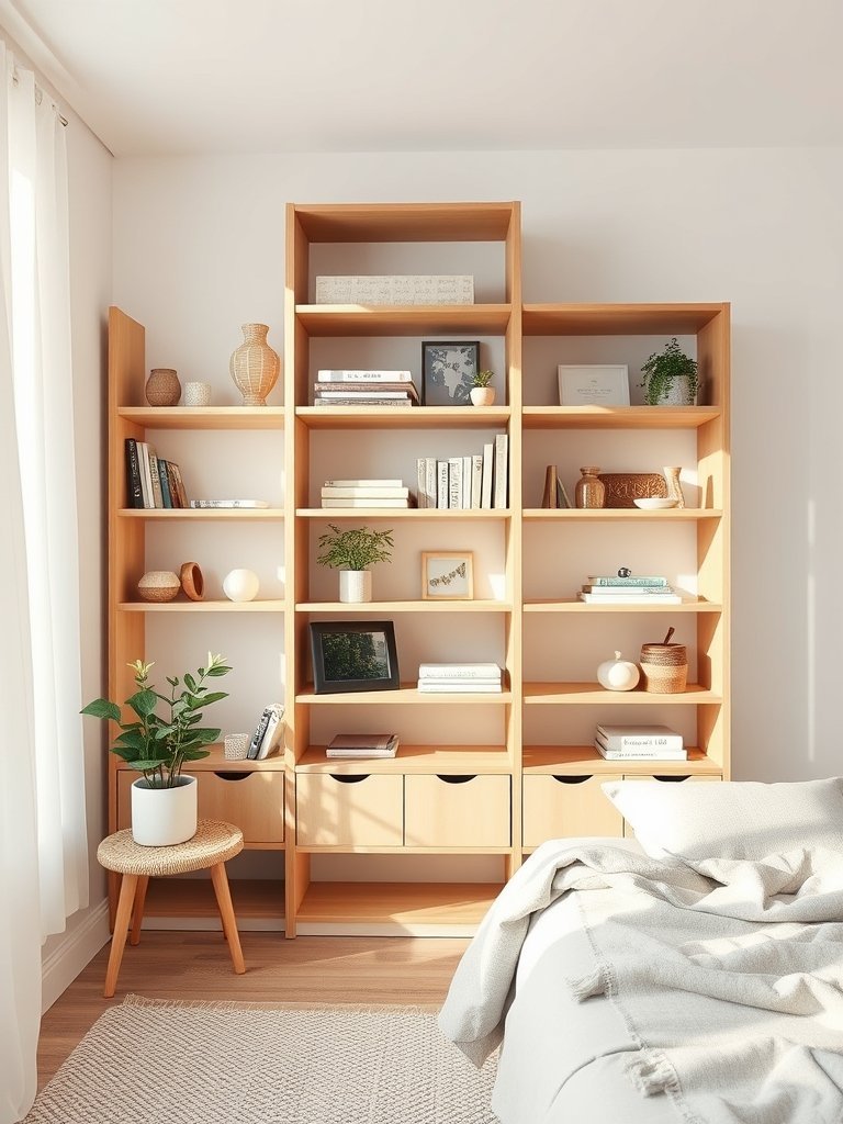 Room Dividers Made From Open Shelves