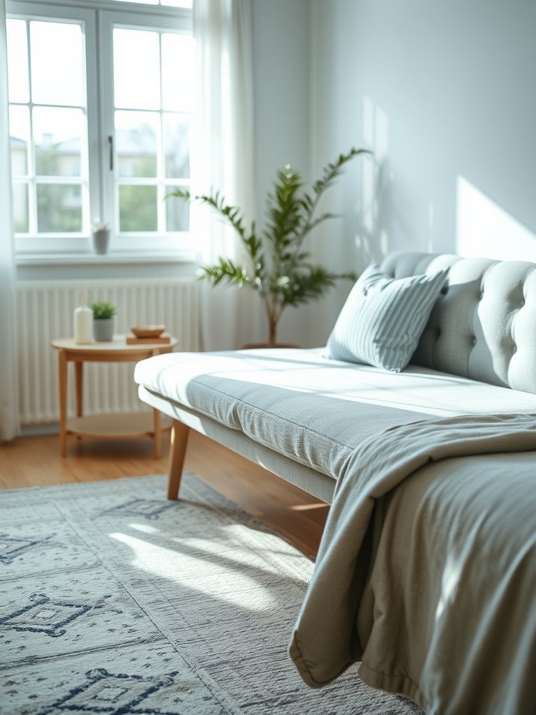 Soft Gray Bed Bench Seating