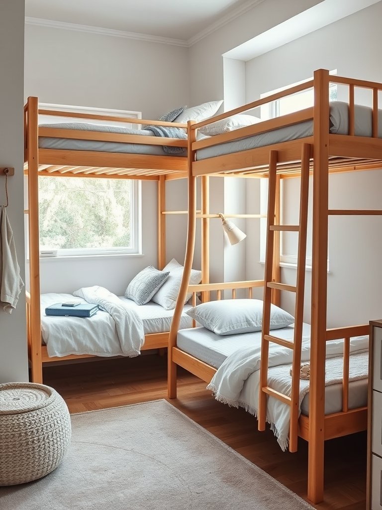 Triple Stacked Bunk Beds for Small Rooms