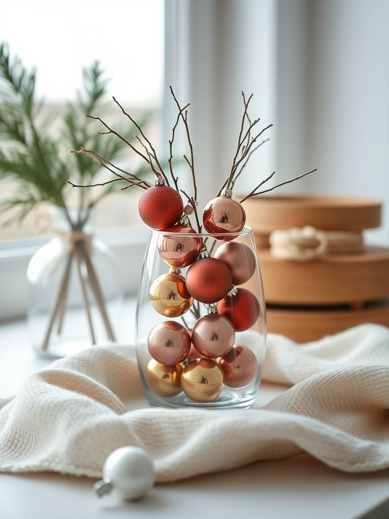 Tuck Mini Ornaments into a Glass Vase