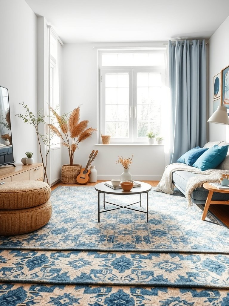 Use a Large Patterned Rug
