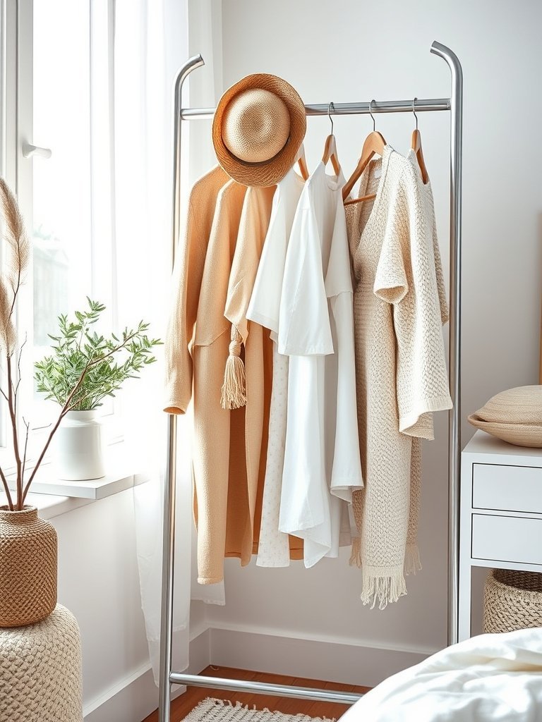 Use a Stylish Clothes Rack
