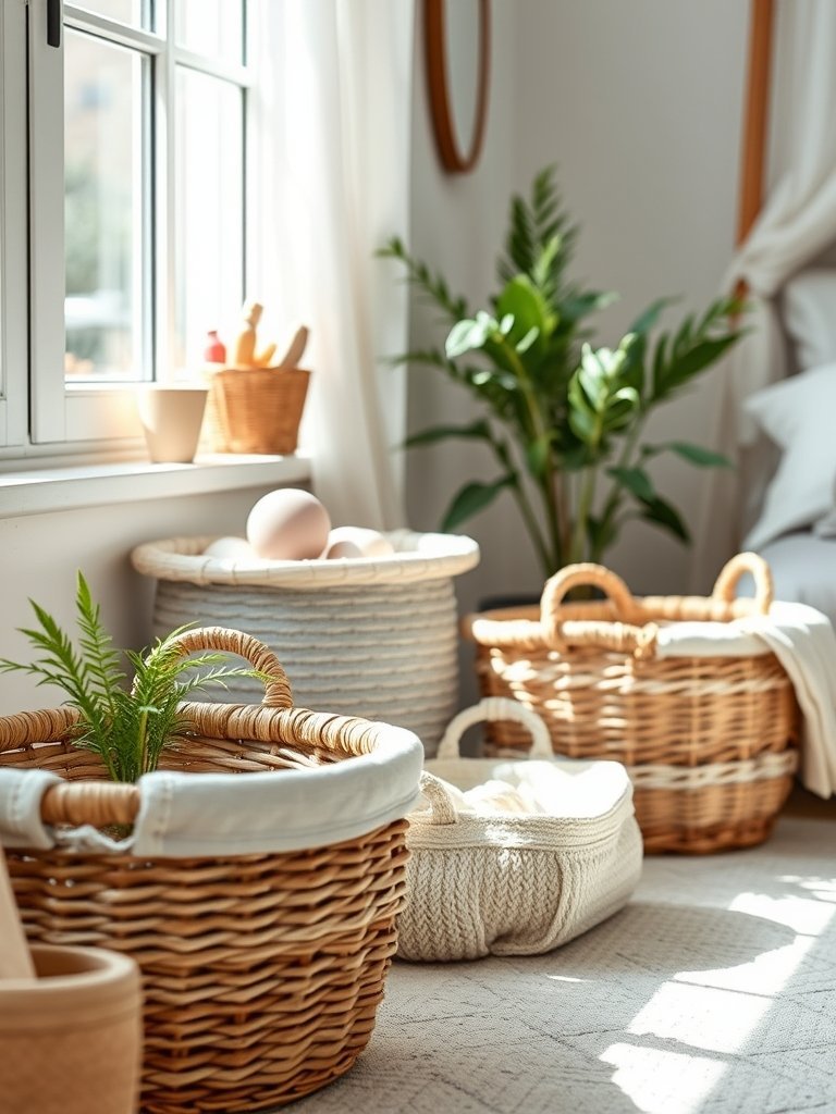 Use Baskets for Quick Cleanup
