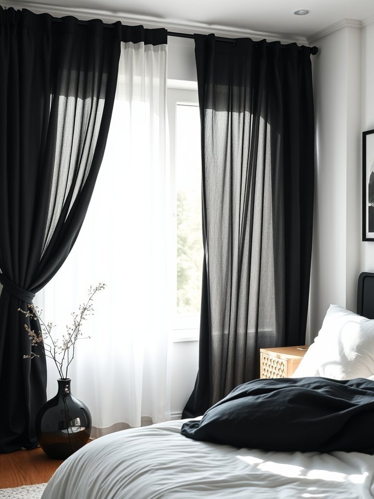Use Black Curtains for Privacy