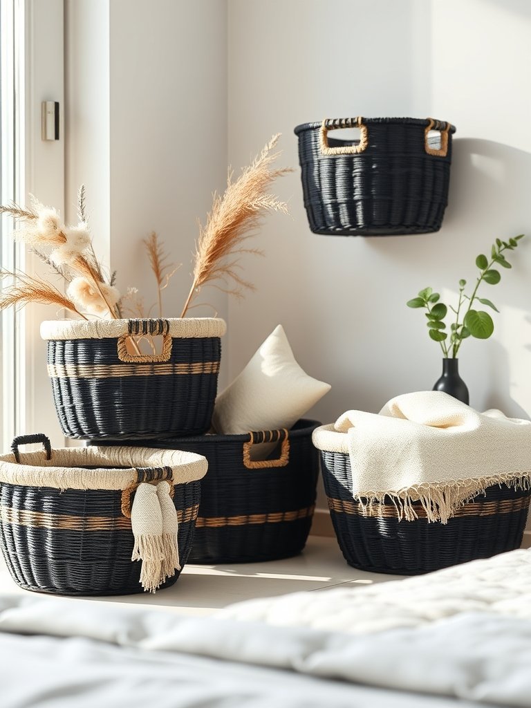 Use Black Storage Baskets