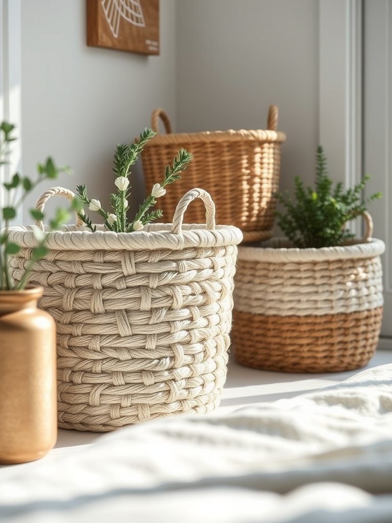 Use Decorative Storage Baskets