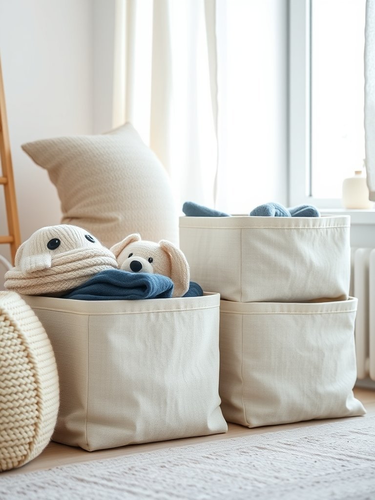 Use Large Fabric Storage Bins