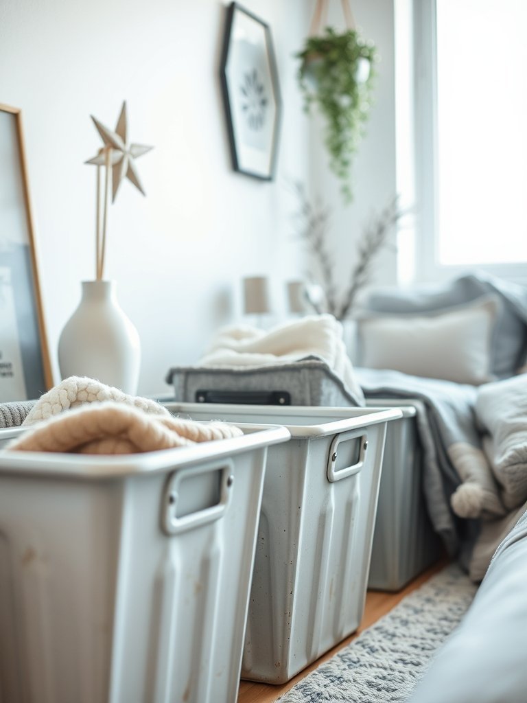 Use Metal Bins For Easy Storage